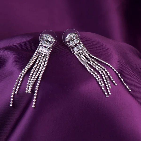 Silver earring — Stock Photo, Image