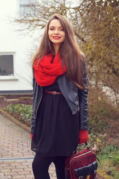 Stylish smiling girl — Stock Photo, Image