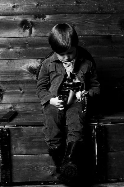 Pequeno cowboy. — Fotografia de Stock