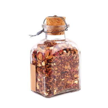 kurutulmuş yaprakları ile şişe