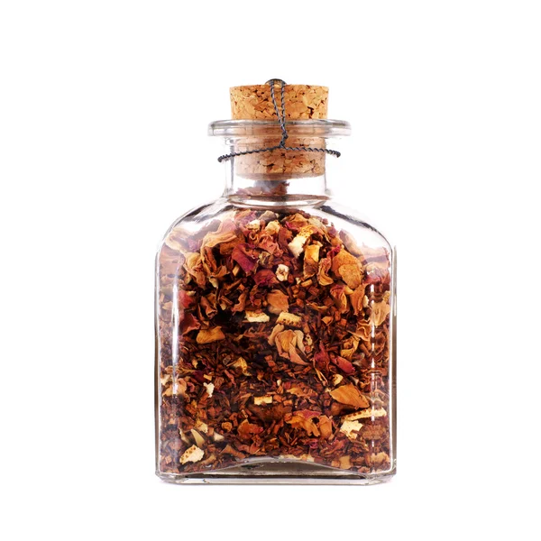 Jar with petals — Stock Photo, Image