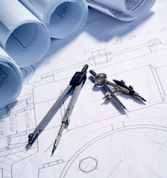 Engineering drawings — Stock Photo, Image