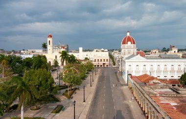 View to Jose Marti square, Cienfuegos, Cuba clipart