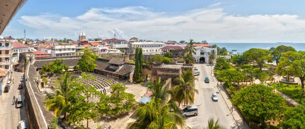Vista panorâmica para o forte antigo em Stone Town, Zanzibar, Tanzânia Imagens Royalty-Free