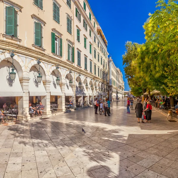 Famous cafes at building at Kapodistriou street — Stock Photo, Image