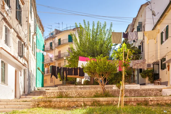 Narrow streets of historical city center of Kerkyra — Stock Photo, Image