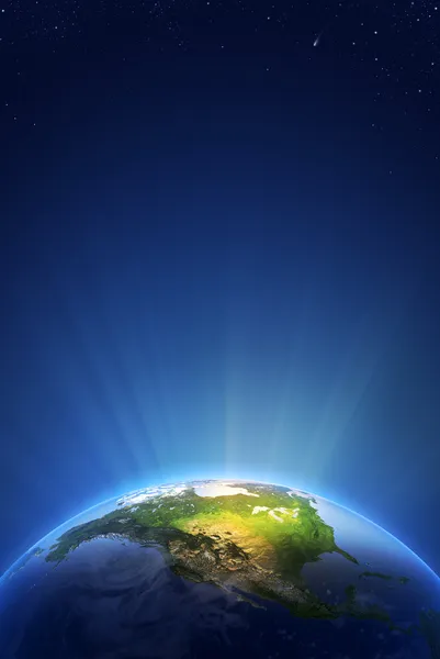 Föld sugárzó fény sorozat - Észak-Amerika Stock Kép