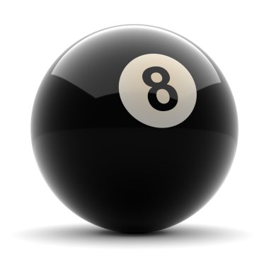 Pool Black Ball number eight clipart