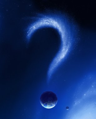 Earth and question mark from stars clipart
