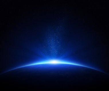 Earth sunrise in space clipart