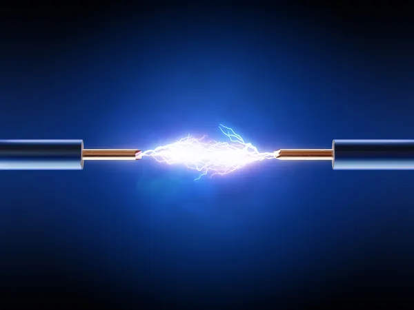 iki yalıtılmış bakır teller arasındaki elektrik kıvılcım