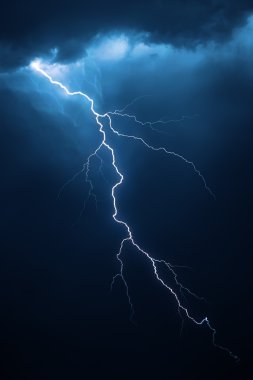 Lightning with dramatic cloudscape clipart