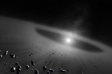 Asteroid belt  with inner four solar planets clipart