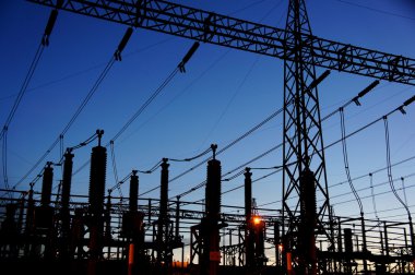 Elektrik alt istasyonlar siluet