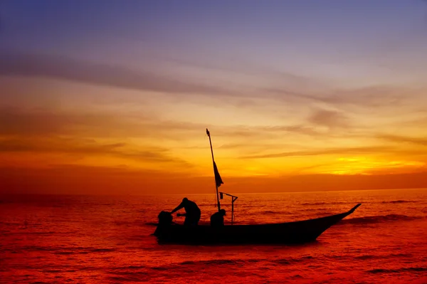 Fisherman silhouette — Stock Photo, Image