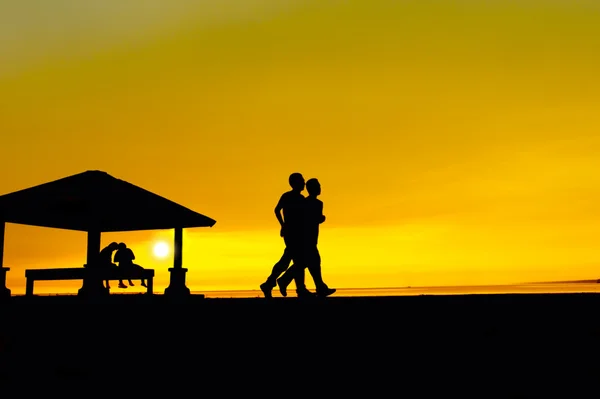 Man jogging silhouette — Stock Photo, Image