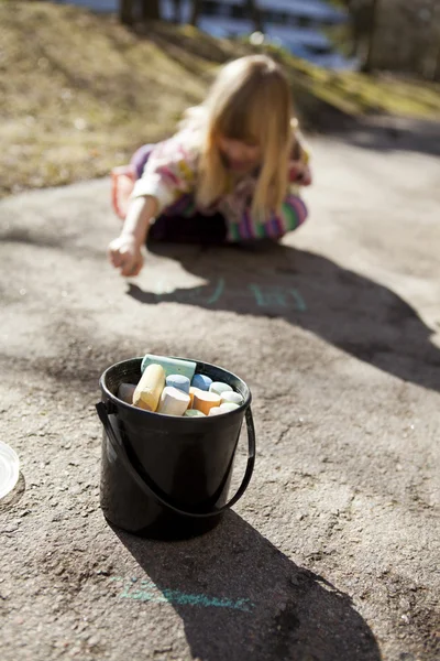 Drawing with chalk — Stock Photo, Image