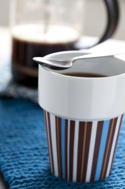 sıcak kahve ve pistonu