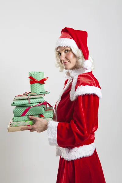 Jultomten helper elf — Stockfoto