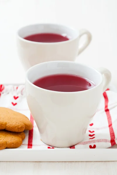 Kerstmis warme wijn en peperkoek koekjes — Stockfoto