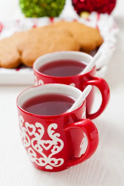 Vino caliente de Navidad y pan de jengibre —  Fotos de Stock