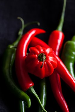 Kırmızı ve yeşil biber.