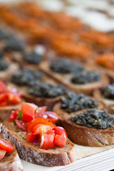 Bruschetta appetizers — Stock Photo, Image