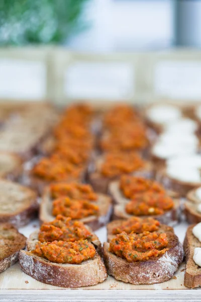 Bruschetta appetizers — Stock Photo, Image