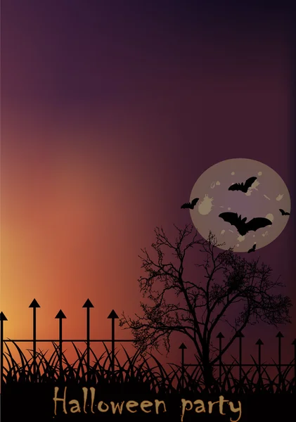 Tarjeta de felicitación vectorial dedicada a Halloween — Vector de stock