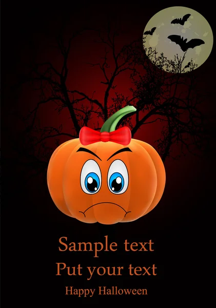 Tarjeta de felicitación vectorial dedicada a Halloween — Vector de stock