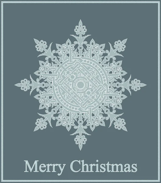 Vector Christmas greeting card with snowflake — Stock Vector