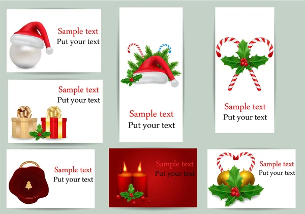 Ensemble vectoriel de cartes de vœux de Noël — Image vectorielle