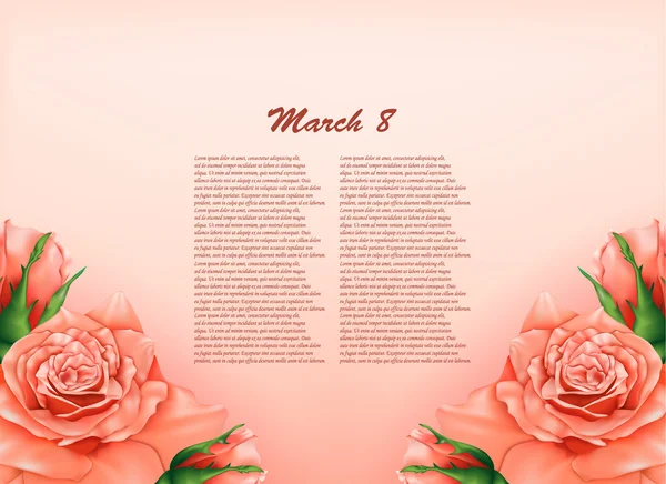 Background with beautiful pastel roses,may be used as a Women's Day backdrop