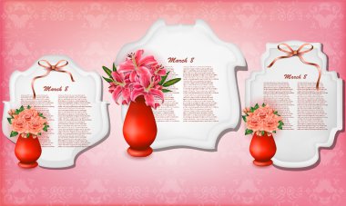 lilyum ve gül vazo içinde güzel buketler vektör