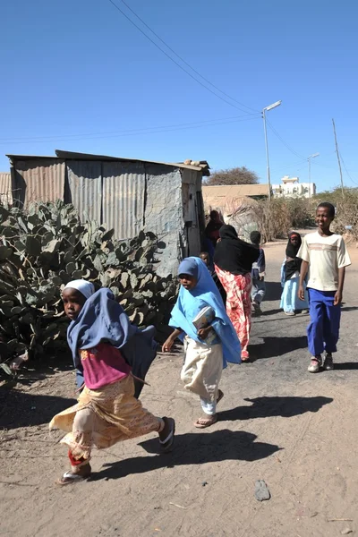 Campamento para refugiados africanos y desplazados en las afueras de Hargeisa en Somalilandia bajo los auspicios de la ONU . —  Fotos de Stock