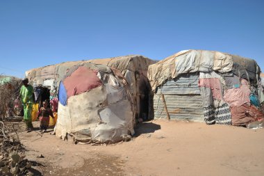 Afrikalı Mülteci ve yerinden kişi BM himayesinde yılında somaliland hargeisa eteklerinde kamp.