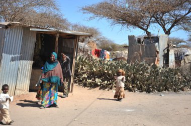 Afrikalı Mülteci ve yerinden kişi BM himayesinde yılında somaliland hargeisa eteklerinde kamp.