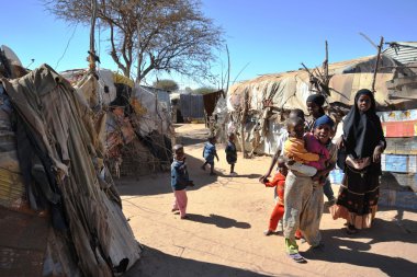 Afrikalı Mülteci ve yerinden kişi BM himayesinde yılında somaliland hargeisa eteklerinde kamp.