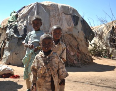 Afrikalı Mülteci ve yerinden kişi BM himayesinde yılında somaliland hargeisa eteklerinde kamp.