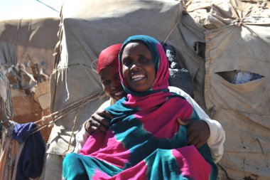 Afrikalı Mülteci ve yerinden kişi BM himayesinde yılında somaliland hargeisa eteklerinde kamp.