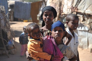 Afrikalı Mülteci ve yerinden kişi BM himayesinde yılında somaliland hargeisa eteklerinde kamp.