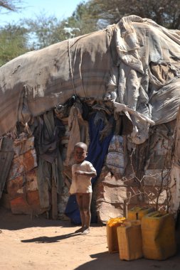 Afrikalı Mülteci ve yerinden kişi BM himayesinde yılında somaliland hargeisa eteklerinde kamp.