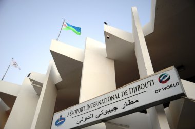 International airport in the city of Djibouti. clipart