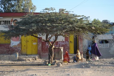 Somalis in the streets of the city of Hargeysa. clipart