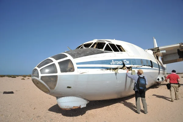 Das Flugzeug stürzte auf dem Flughafen der Berbera ab — Stockfoto