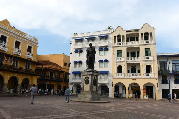 The monument to the founder of Cartagena conquistador Don Pedro de Heredia — Stock Photo, Image