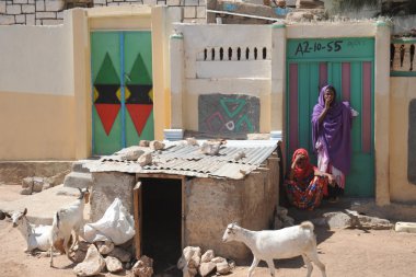 Somalis in the streets of the city of Hargeysa. clipart