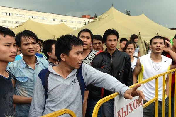 Temporary camp for displaced persons — Stock Photo, Image