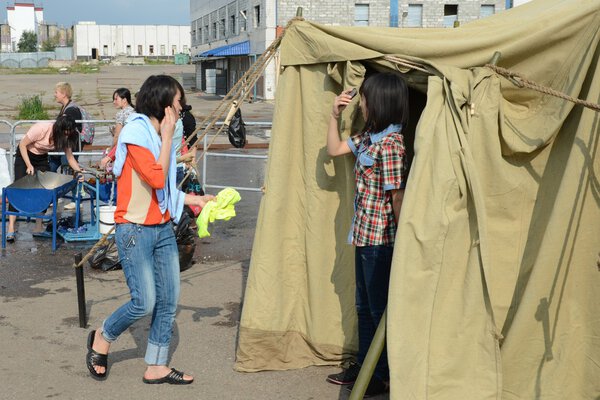 Temporary camp for displaced persons
