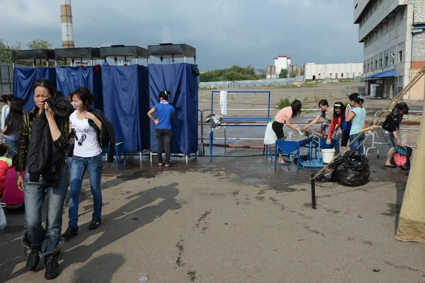 Temporary camp for displaced persons — Stock Photo, Image